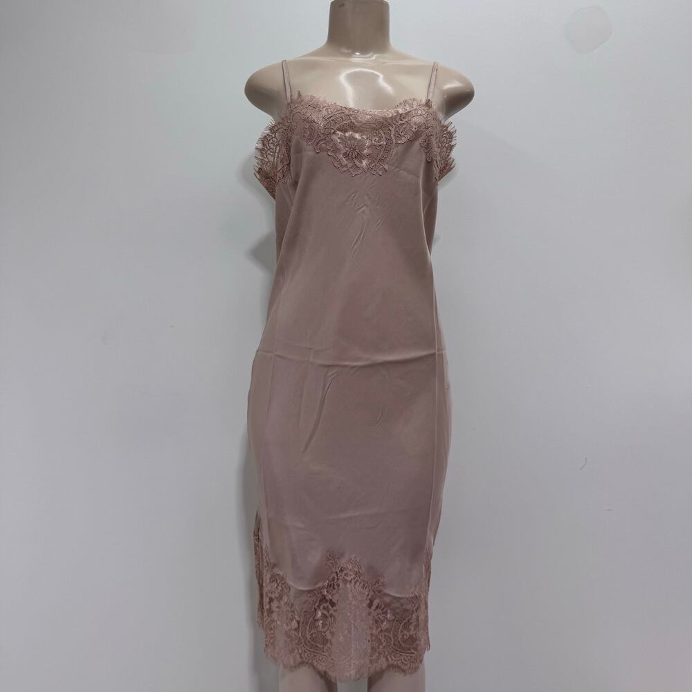 NWT Gold Hawk Gardenia Lace Silk Tunic Slip Dress sz M Lounge Romantic Coquette